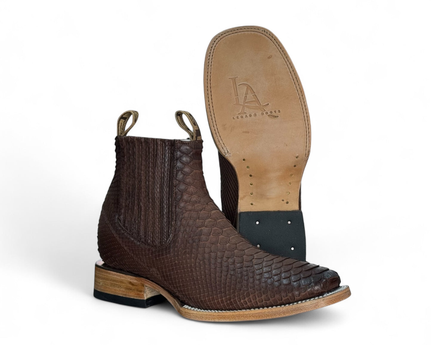 BOTÍN VÍBORA DE PITÓN TABACO