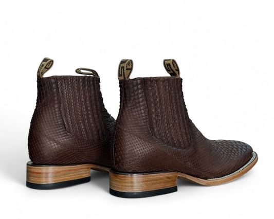 BOTÍN VÍBORA DE PITÓN TABACO