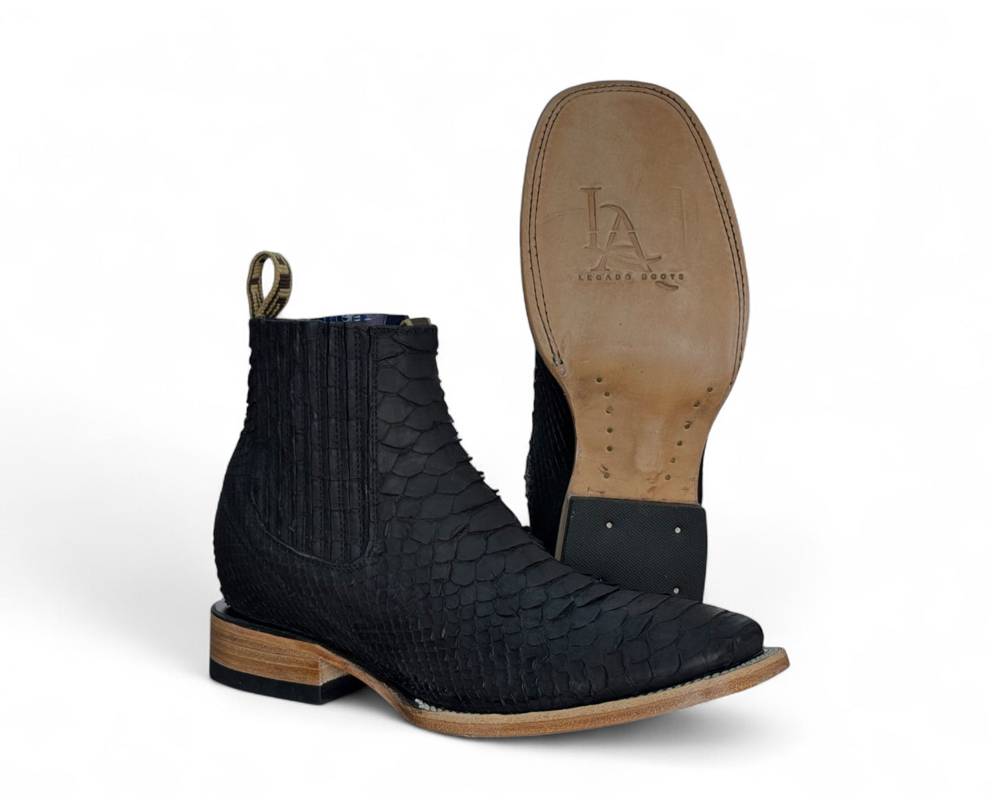 BOTÍN VÍBORA DE PITÓN NEGRO