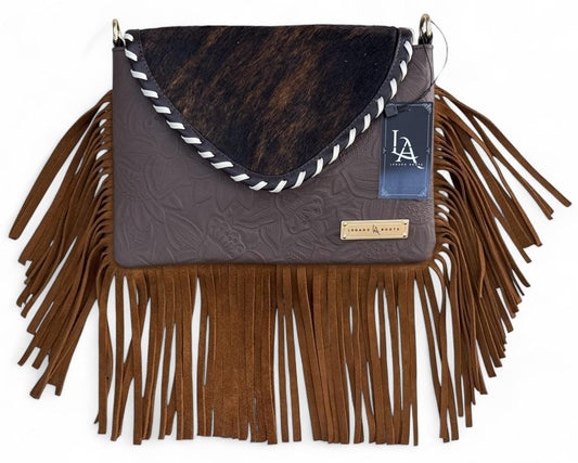 BOLSA CARTERÓN PELO DE VACA CAFÉ